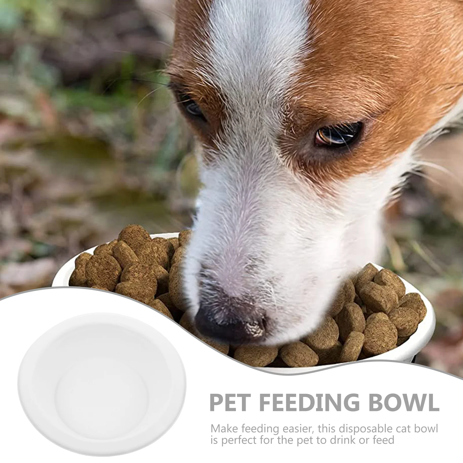 

20pcs Cat Bowl Food Bowls Disposable Premium Paper Smooth Surface Bite Resistant For Indoor Pet Feeding Multi-Function Pet
