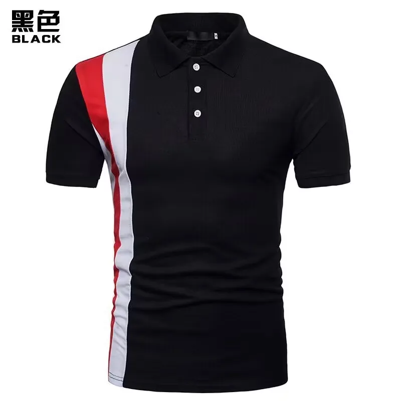 High quality men's summer new short sleeved T-shirt Polo shirt, men's hot selling casual sportswear, wrinkle resistant golf tops