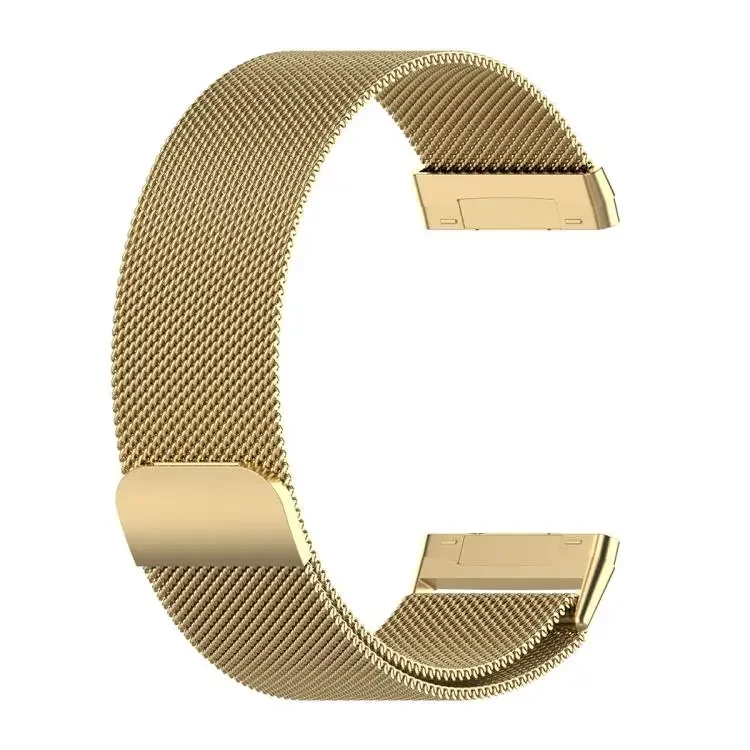 حزام معدني ميلانيزي لساعة Fitbit Versa 4/Versa 3 الرسمية المصنوعة من الفولاذ المقاوم للصدأ سوار معصم مغناطيسي لـ Fitbit Sense 2-1 Band