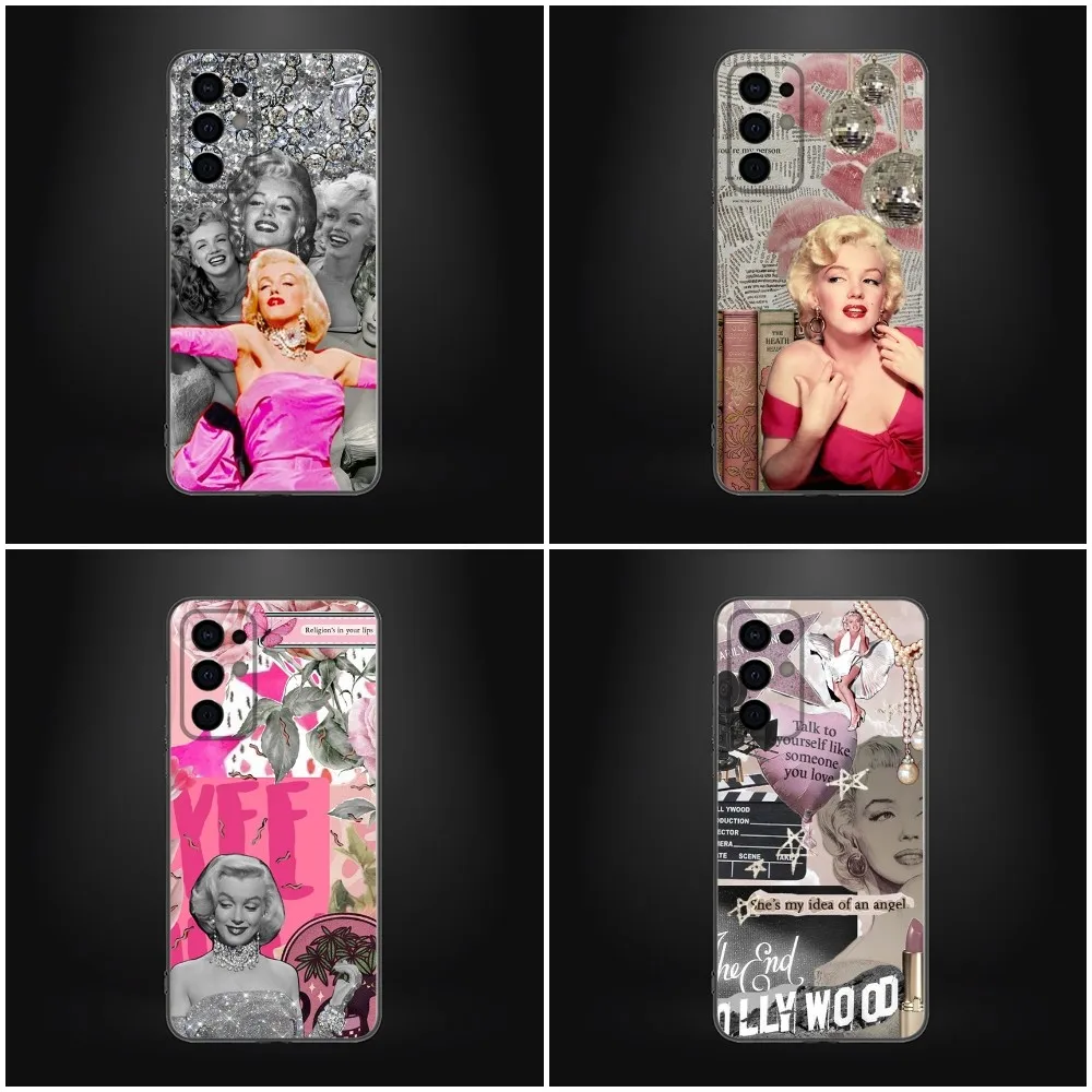 Pink M-Marilyn M-Monroe Phone Case For Samsung Galaxy A13,A21s,A22,A31,A32,A52,A53,A71,A80,A91 Soft Black Shell