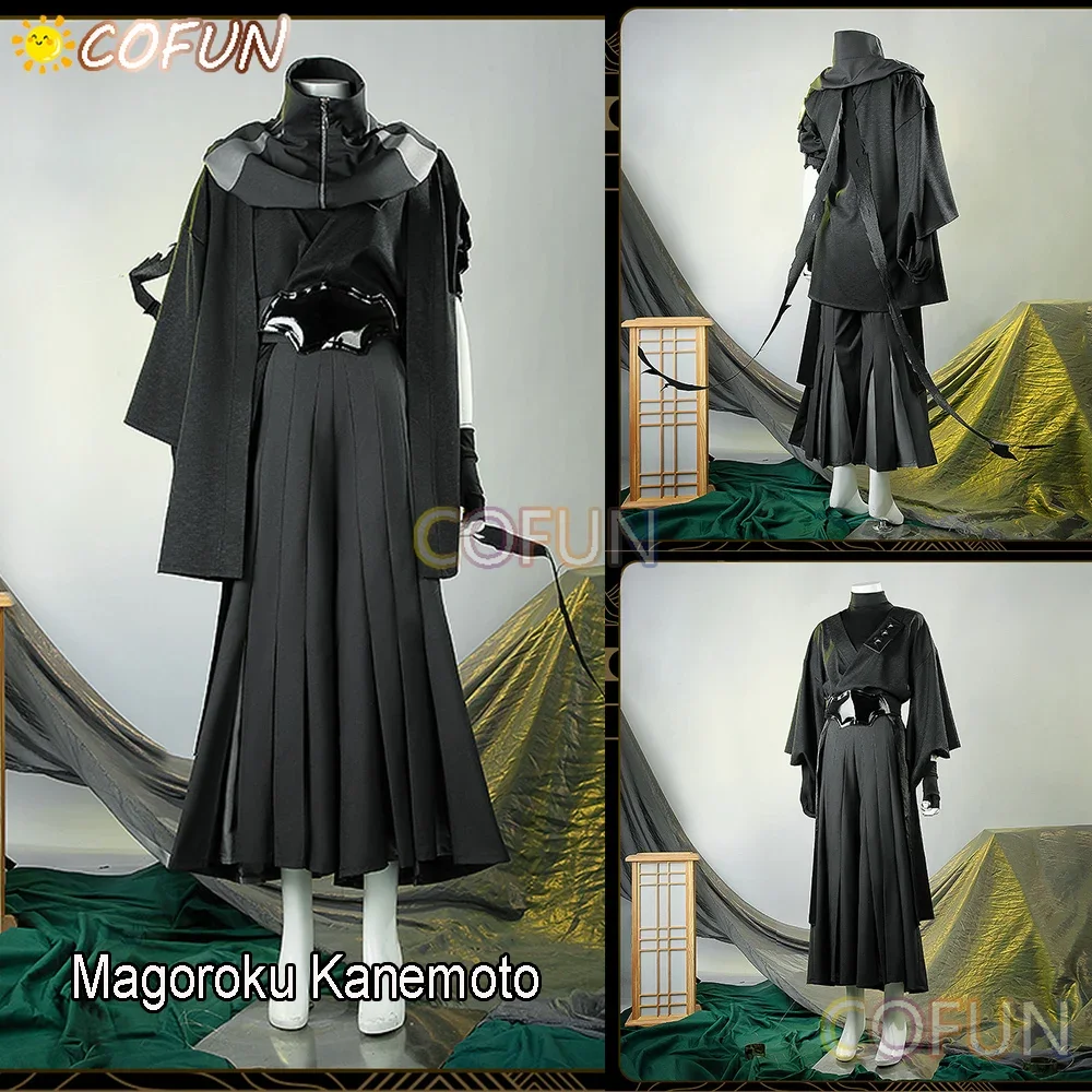 COFUN [Angepasst]-ONLINE-Magoroku Kanemoto Cosplay Kostüm Halloween Spiel Anzug Japanischen Kimono Frauen Männer Schwarz Outifts