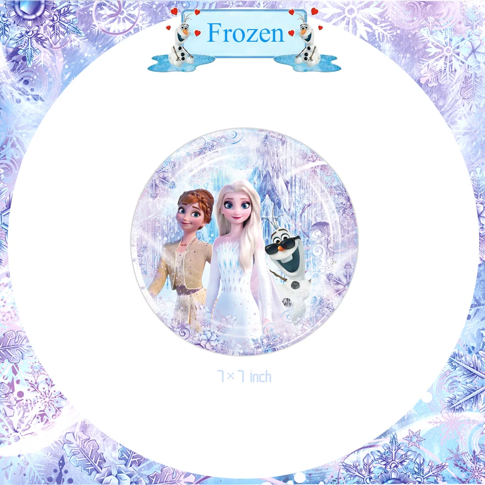 Disney Frozen Dekoracja urodzinowa Kubki Talerze Serwetka Baner Dzieci Anna i Elsa Balony Cupcake Baby Shower Party Supplies Decor