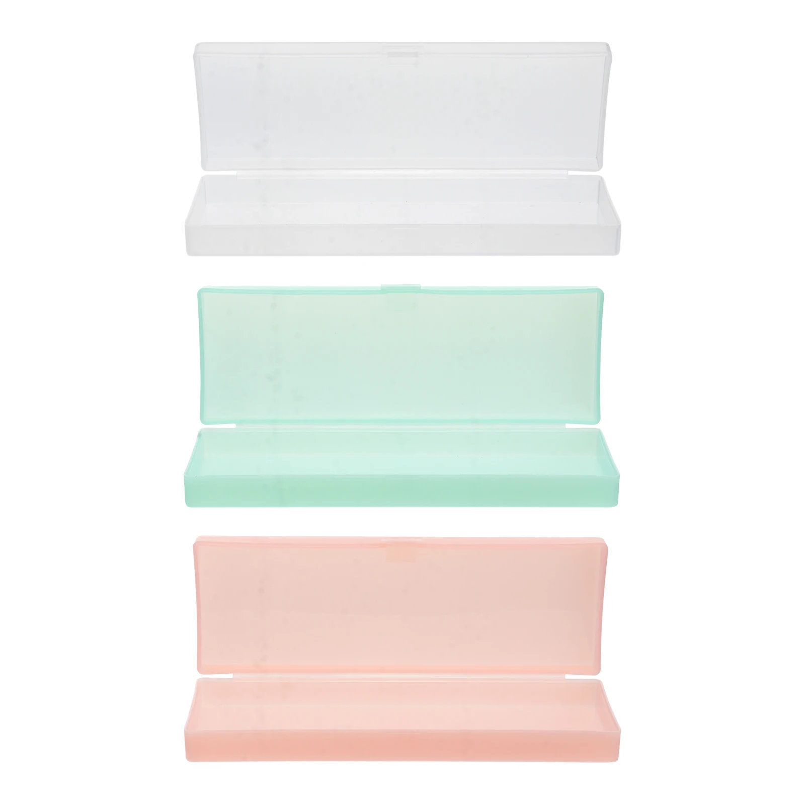 

3pcs Creative Simple Pencil Case Pencil Box Two Sides Plastic Translucent Pen Box for School or Office