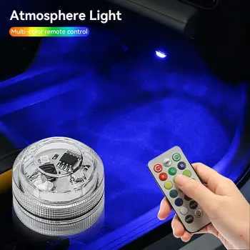 無線黏貼式LED汽車內裝氣氛燈遙控裝飾車頂腳部氣氛燈附電池彩色 8 最佳銷售 帶電池的汽車內裝燈 - №6