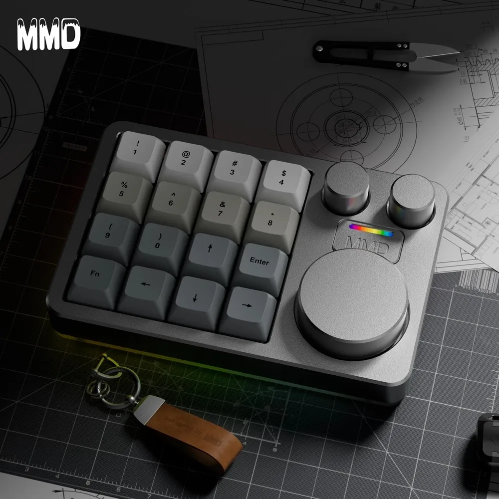 

MMD KM16Pro Mini Numeric Mechanical Keyboard Wireless Tri-mode Aluminium Custom VIA RGB Hot-swap Game Office Keypad Desktop