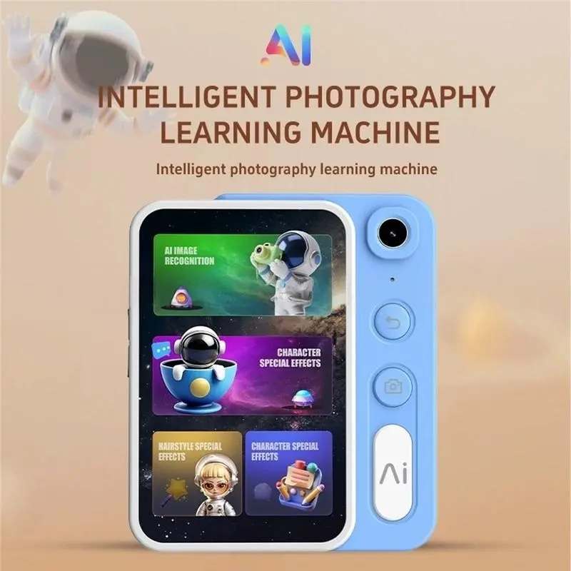 T24C 2.4G AI Kids Camera Learning Machine Portable Children Explore Camera Intelligent AI Educational Camera Bluer