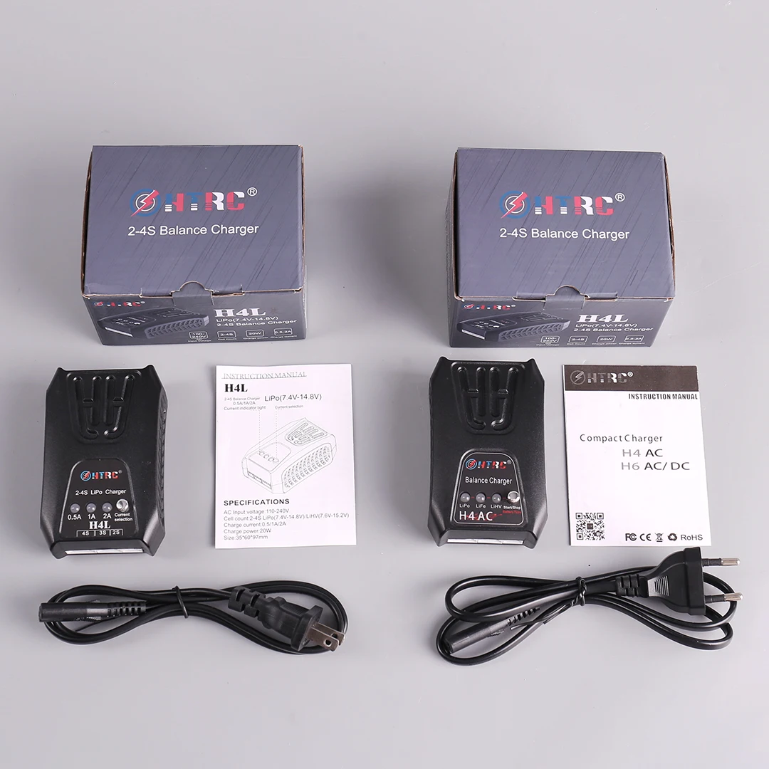 HTRC H4AC 20W 2A Lipo Battery Blance Charger For 2-4s Lipo LiFe LiHV Battery Pocket Type RC Charger with Warranty