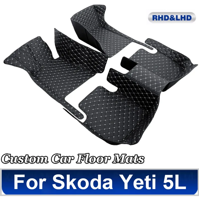 

Car Mats For Skoda Yeti 5L 2010~2017 Leather Floor Mat Auto Carpets Rugs Anti Dirt Pad Car Accessories Interior Parts 2011 2012
