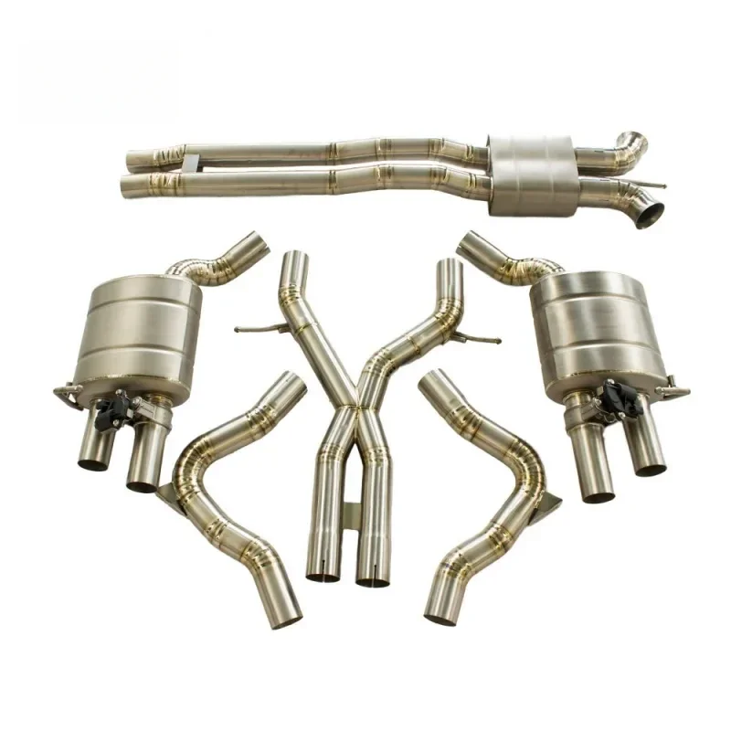 Suitable for porsche panamera 3.0 pinata 9 tube titanium exhamost tube adjustable exhamost cat rear exhaust car exhaust