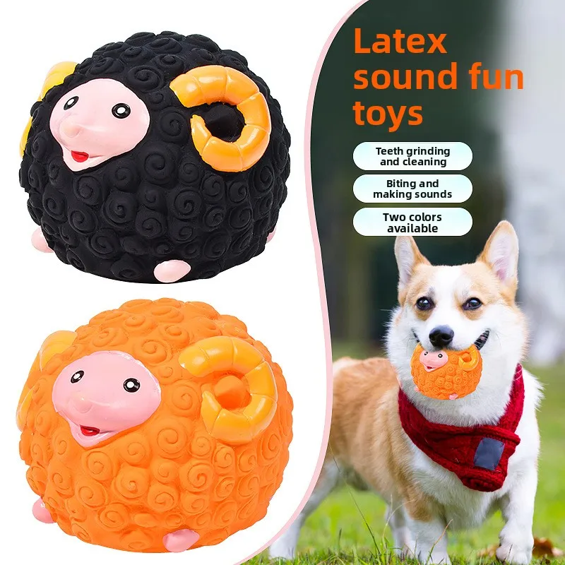 

Latex Squeaky Sheep Dog Toy, Interactive Boredom Relief Pet Toy, Funny Squeaky Ball for Dogs