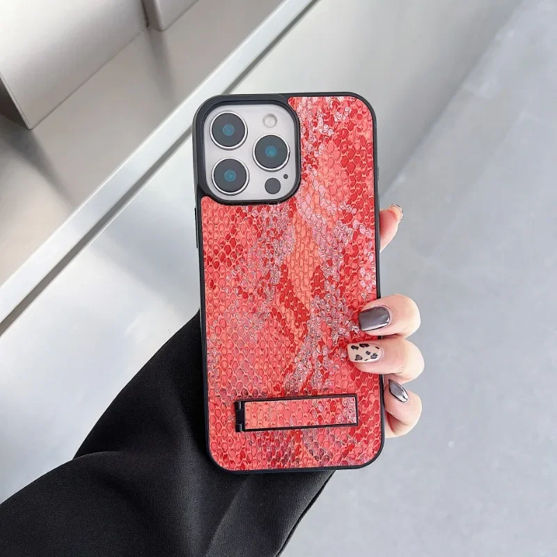 

New Phone Case for iPhone 16Promax Magnetic Suction 15pro Mermaid Pattern 14plus Leather 13 Bracket 12All-round Protective Cover