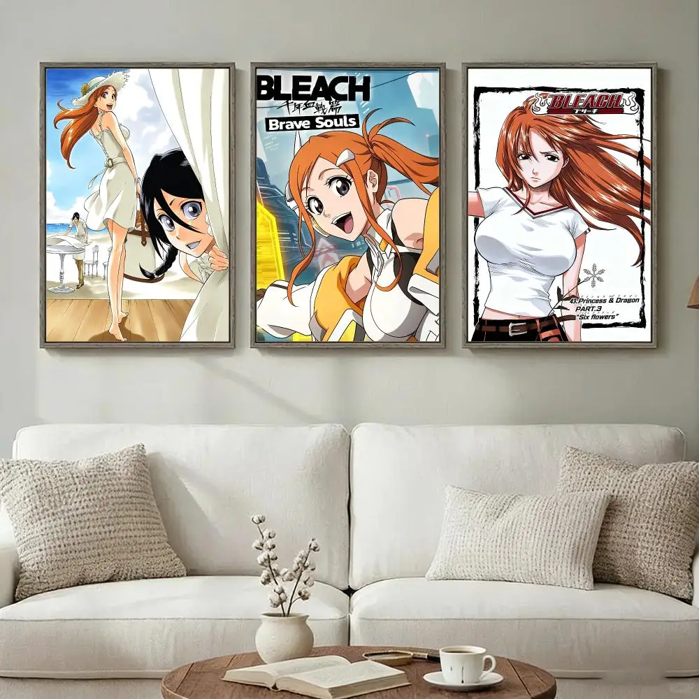 Character O-Orihime Inoue Bleach Poster Peel And Stick Wall Art Self Adhesive PP Waterproof Wall Decor Living Room Bedroom Gift view 3