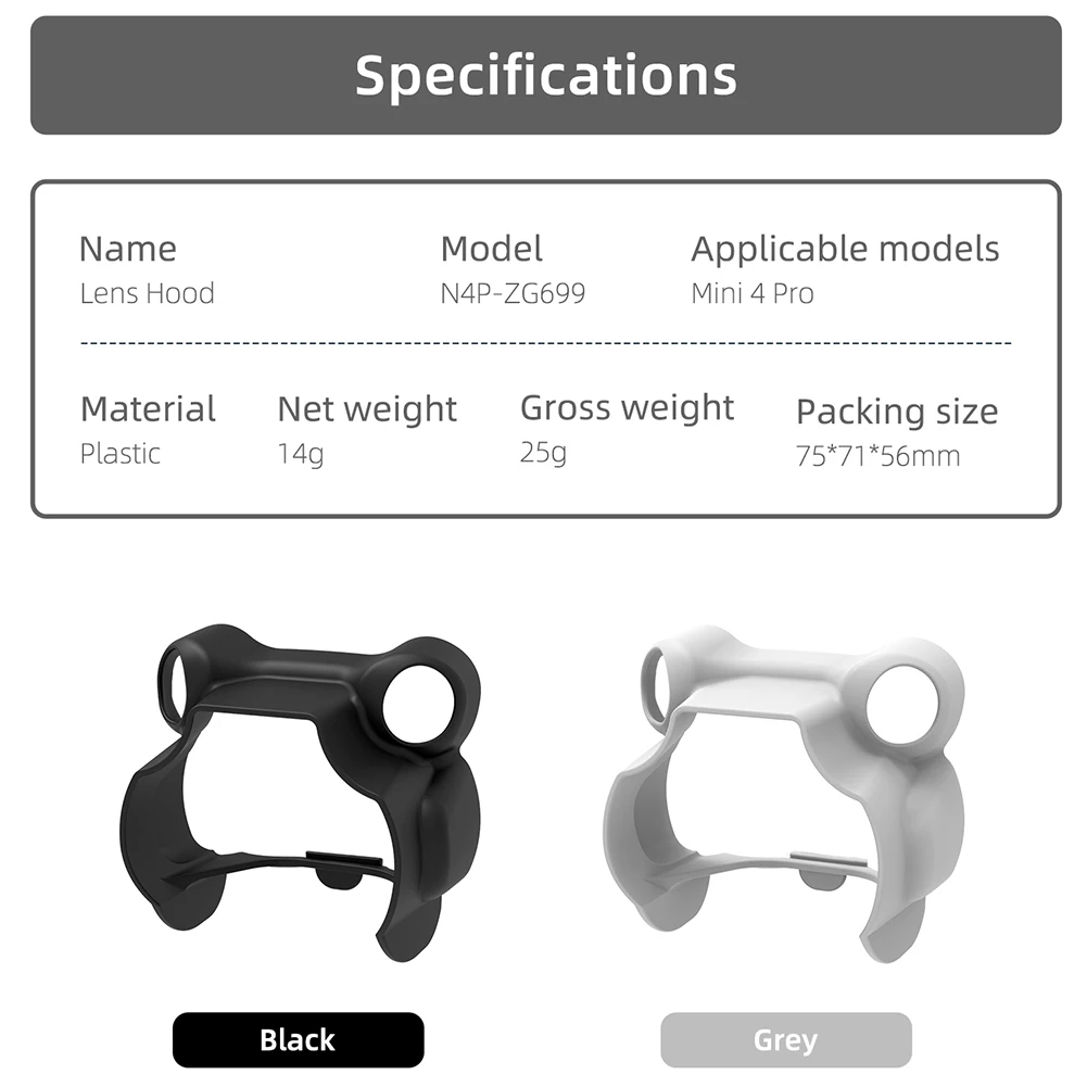 렌즈 후드 드론 액세서리 렌즈 가드 눈부심 방지 렌즈 차양 Sunhood 보호 커버 DJI Mini 4 Pro와 호환 가능