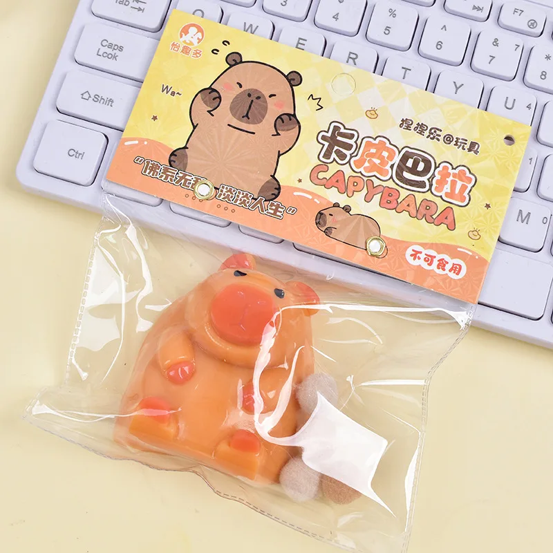 لعبة كابيبارا ذات الارتفاع البطيء لتخفيف التوتر تململ الحسي للبالغين والأطفال هدية إبداعية لتخفيف القلق السائل ديكور مكتب ممتع