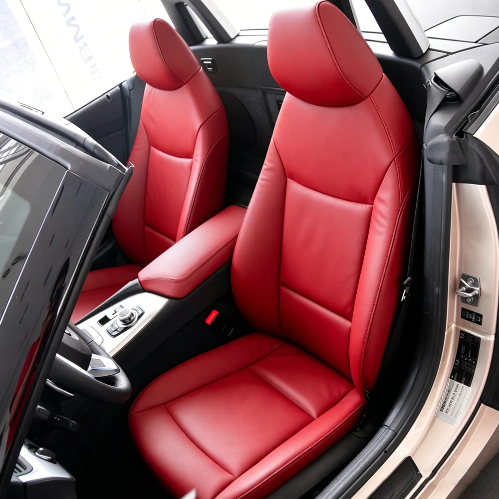 Custom Car Seat Cover For BMW Z4 E89 Roadster 2011-2017 Faux Leather Seat Protector Cushion Full Set Car Seat Covers Car Styling