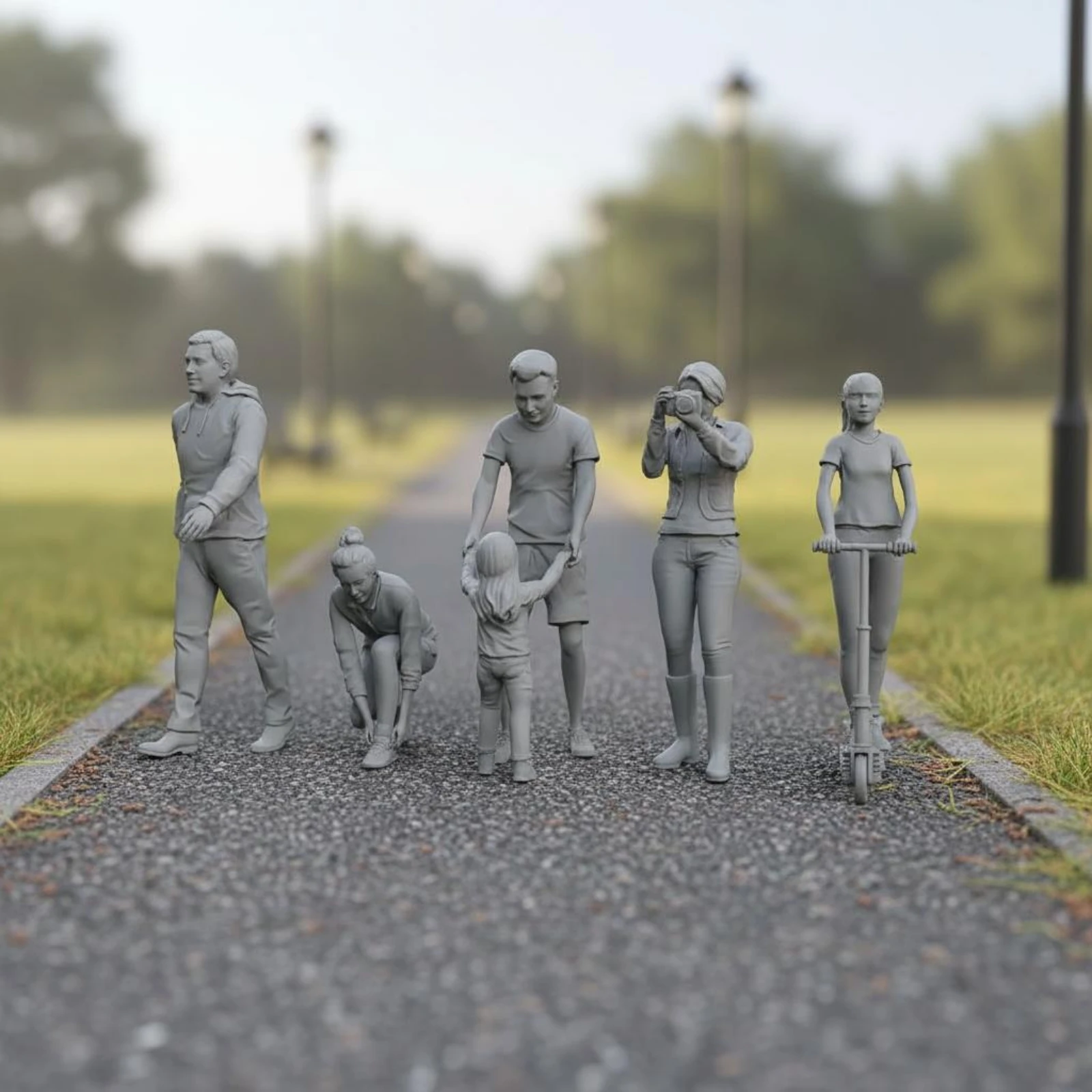 5 Pieces HO Scale People Assorted Poses HO Scale Figure Model Scene Person Figure Realistic Pose Miniature People Scale