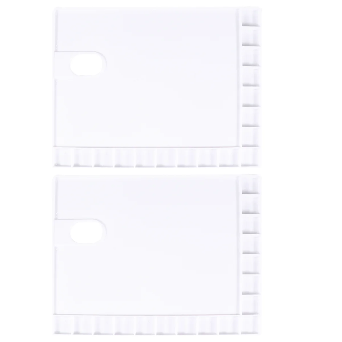 2 Pcs 17 Holes Paint Mixing Tray Square Watercolor Paints (White) Color Box 17 Compartments Color Box