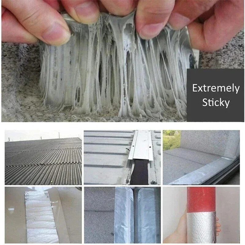 Roof Leakproof Aluminum Foil Butyl Rubber Waterproof Tape High Temperature Resistance Pipes Walls Leak Sticker Super Nano Tapes