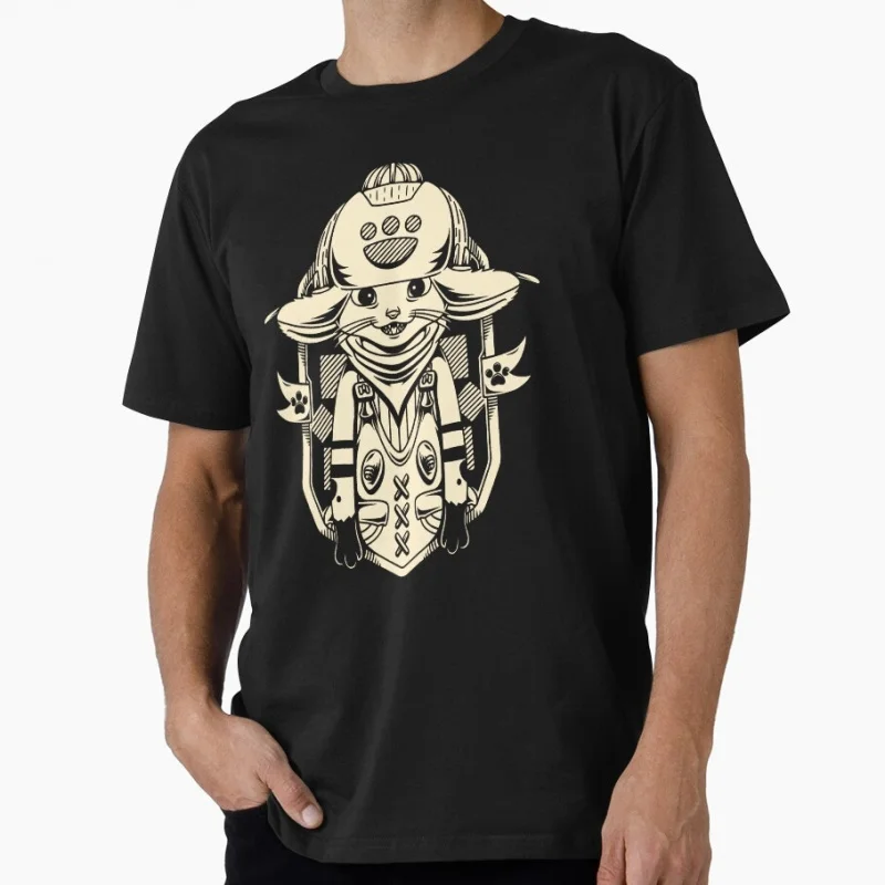 Palico Feline Race 0409 Monster hunter world MHW Gift T-Shirt for gamer 100% cotton Short Sleeve Graphic clothes All size tops