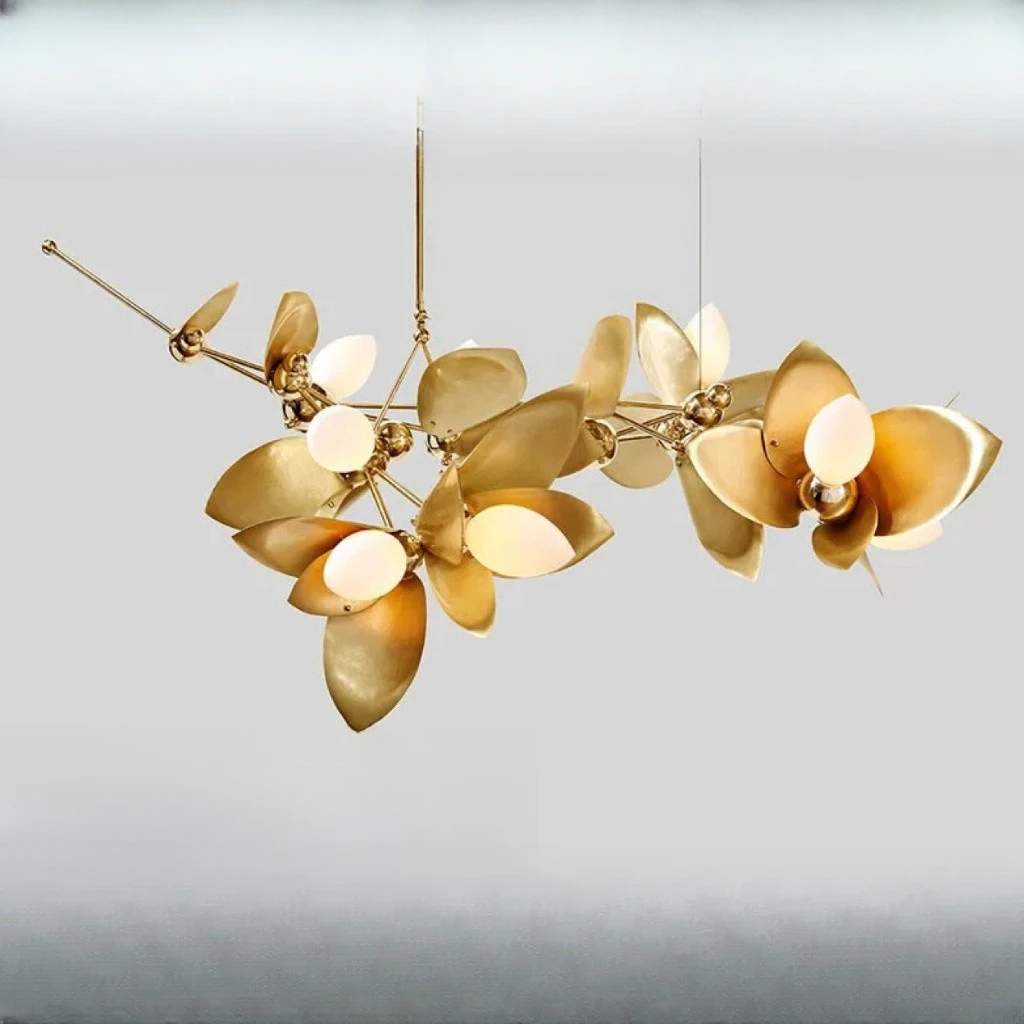 مصباح فني عتيق لغرفة المعيشة، مصباح ديكور فاخر، جميع النحاس #5