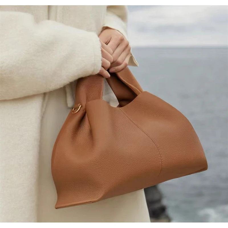 

women's bag French cloud bag genuine leather shoulder crossbody women's solid color dumpling bag armpit handbag luxury brand