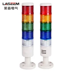 Lámpara de alarma de seguridad roja, luz de advertencia Industrial de 1-5 capas, torre de señal Led con Base de disco, DC12/24V, AC220V con zumbador, GJB-369