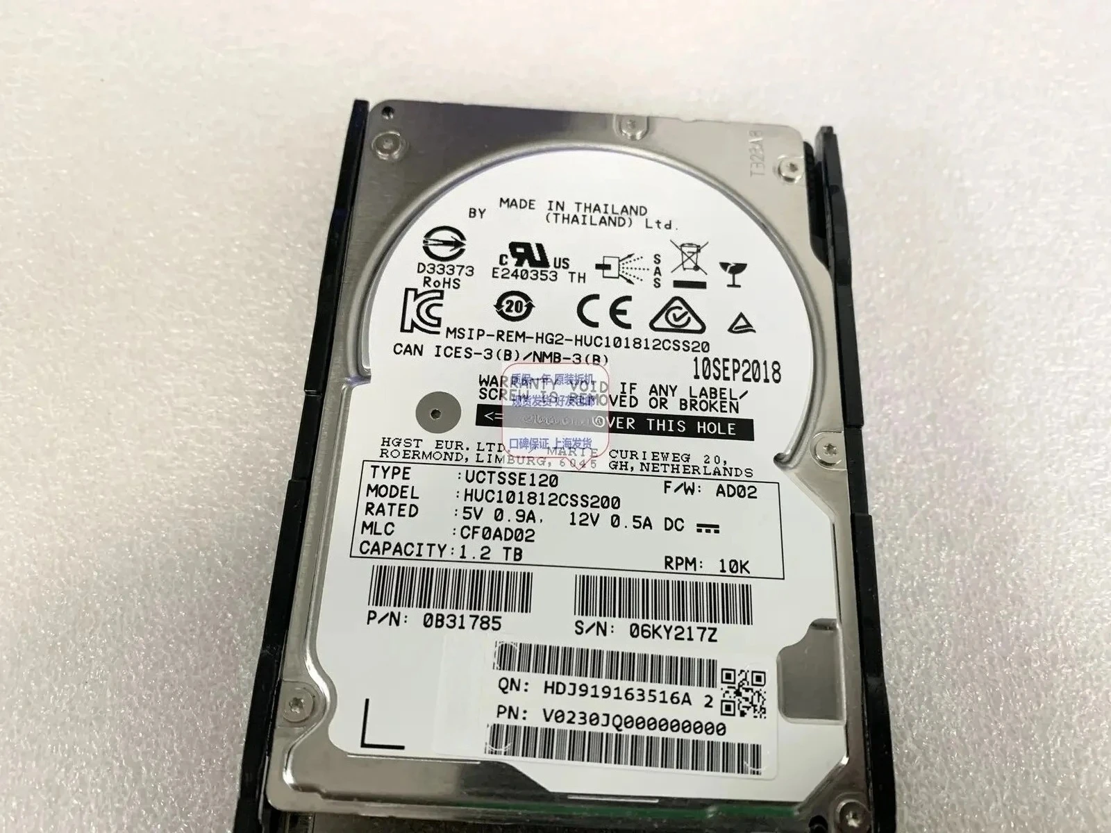 

Жесткий диск SAS 1,2 ТБ M4 M5 HUC101812CSS200 V0230JQ 1,2 ТБ 12G Б/у