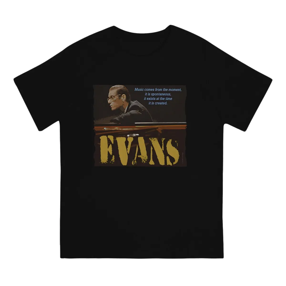 Casual Jazz Wisdom Of Bill Evans T-Shirts Men Round Neck Pure Cotton T Shirts Bill Evans Short Sleeve Tees Adult Clothes