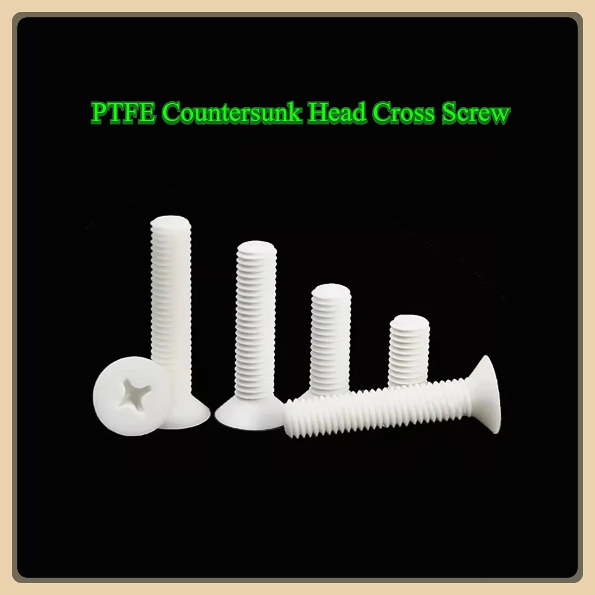 

PTFE Countersunk Head Cross Screw Iron Fluorine Dragon Acid Alkali Corrosion Resistant High Temperature Flat Head Bolt M4M5M8M10