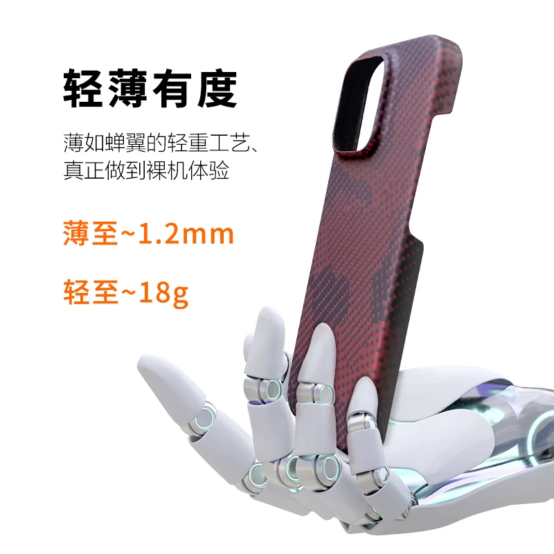 ACC-Real Carbon Fiber Phone Case with Magsafe, Aramid Fiber, Ultra-Thin, No Case Feel, iPhone 16Plus Shell