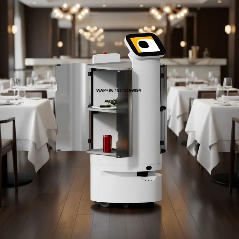 

StarMate D3 Delivery Robot AMR for Restaurant Hotel & Factory Use-Battery-Powered Auto Charge App-Controlled 8h Runtime