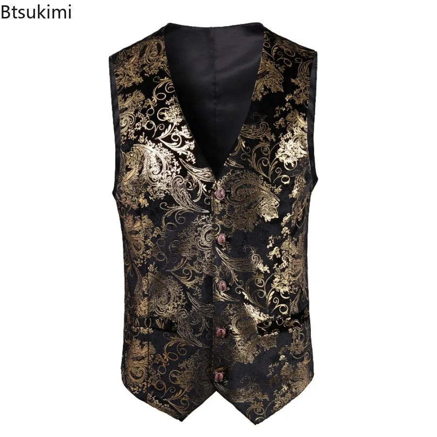 New Men's 3-piece Sets (Blazers+Vest+Pants ) European Style Trend Business Party Tuxedo Dress Outfits Stage Performance Clothes