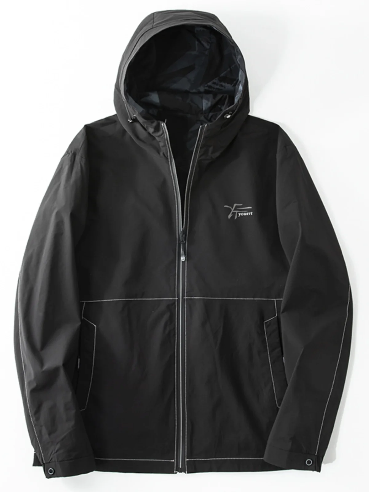 

Двусторонняя камуфляжная куртка, молодежная повседневная рабочая одежда, пальто в стиле хип-хоп, подставка из полиэфирного волокна, длинный све