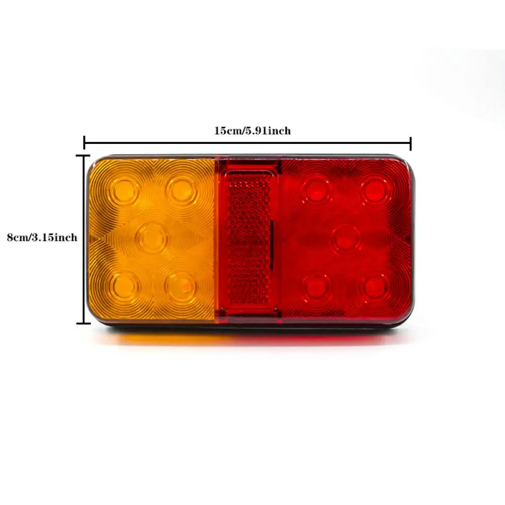 2Pcs 10 LED Truck Car Trailer Rear Tail Light Taillight Brake Stop Turn Signal Indicator Lamp Lorry Caravan Van 12V 24V 12-80V