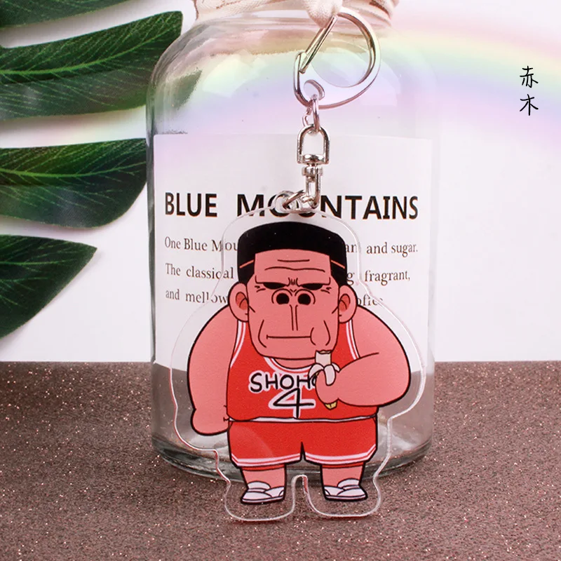 Anime SLAM DUNK Key Chain Akagi Takenori Kaede Rukawa Sakuragi Hanamichi Double-Sided Printing Acrylic Pendant Key Ring