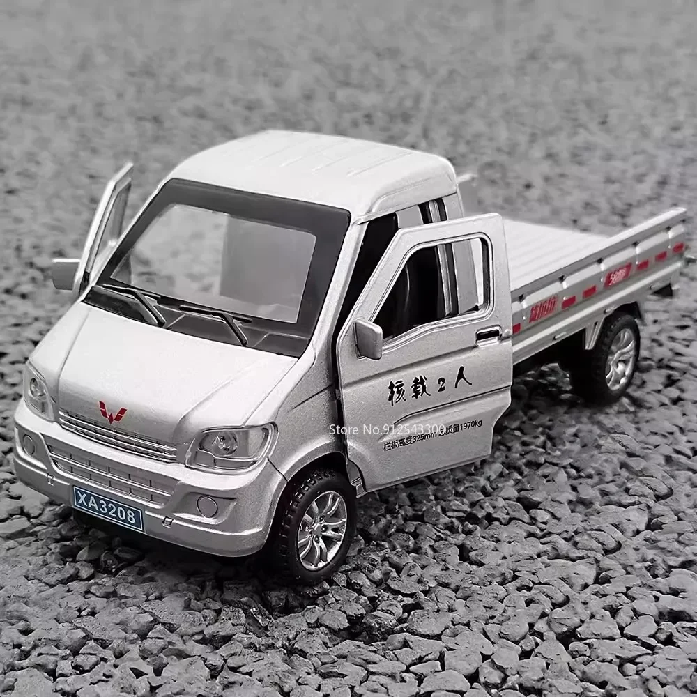 Wuling Glory Truck Toy Model Car, vehículo de transporte fundido a presión de aleación, luz de sonido, Pull Back decorativo para niños, regalos de cumpleaños, 1:32