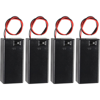 4pcs 9V Battery Holder with ON/Off Switch 9V Battery Case with Switch 9V Battery Case Holder with Cover Storage Case Holder