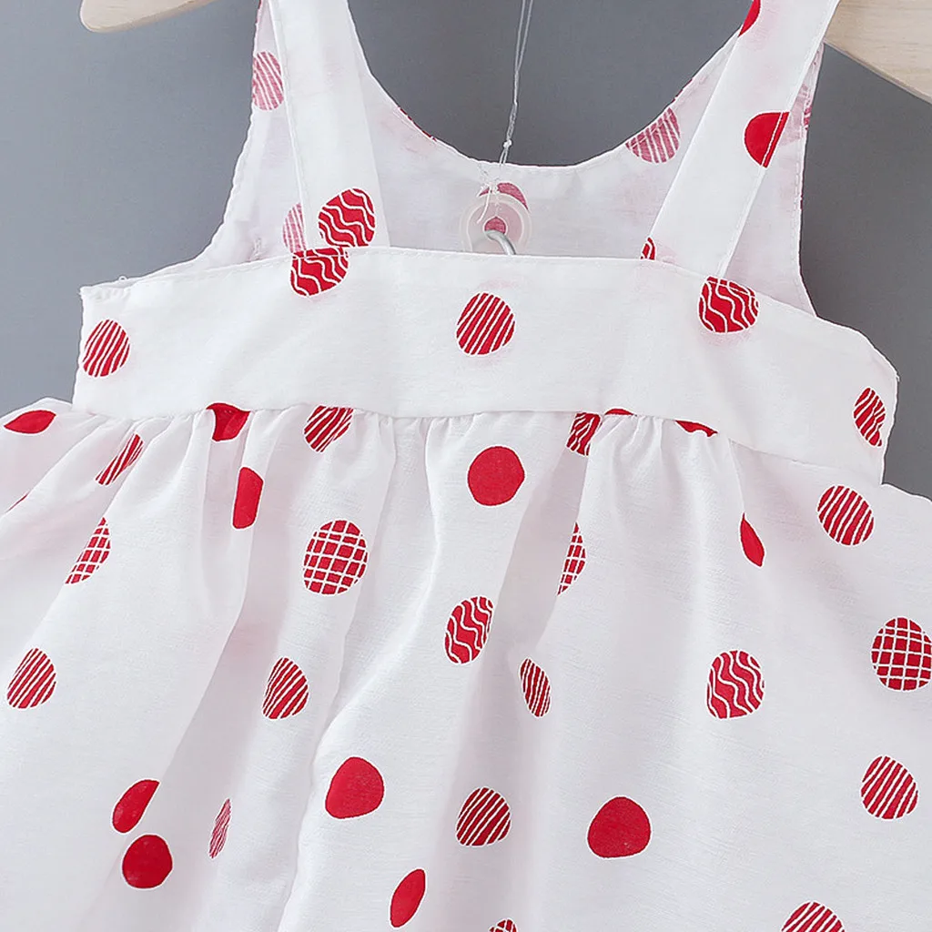 Vestido Retro para niños pequeños, trajes estampados, sombrero, ropa de lunares para bebés, vestido de princesa para niños pequeños, vestido mediano para niñas