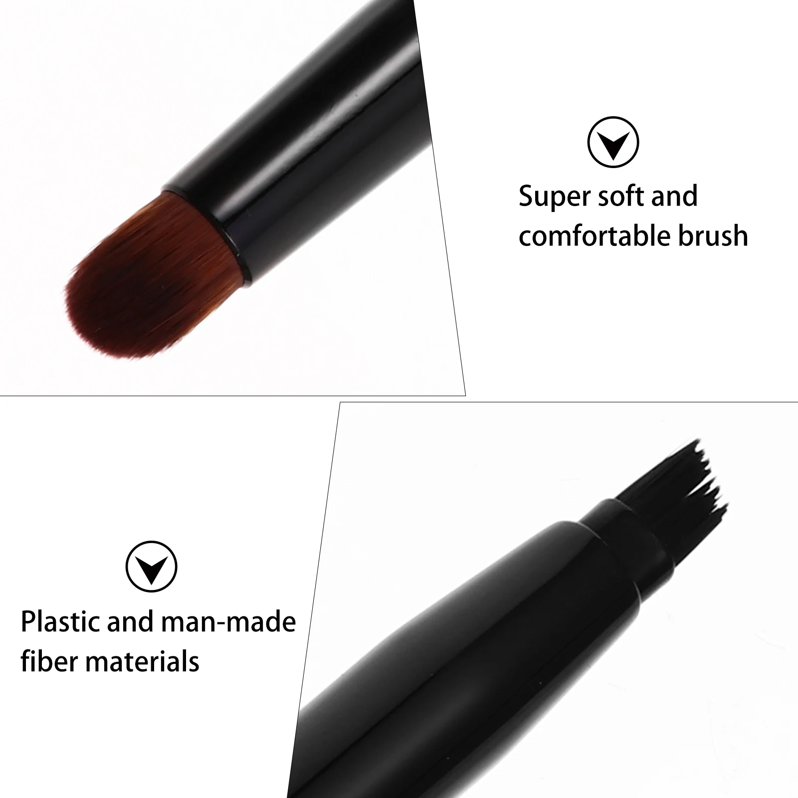 

2pcs Double ended Makeup Brush Mini Eyebrow Shadow Professional Fiber Durable Travel Tool Angled Brush Shape Blend