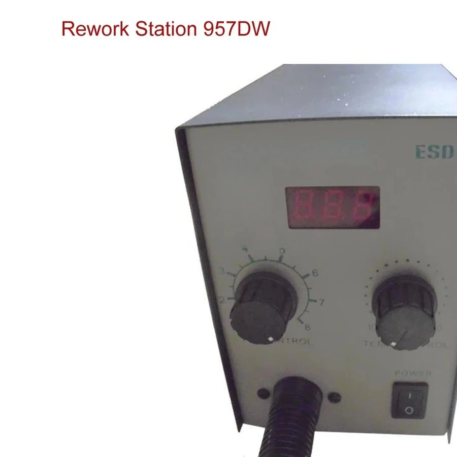 957DW LED Display 220V Hot Air Heat Gun With Helical Wind 580W SMD Rework Station