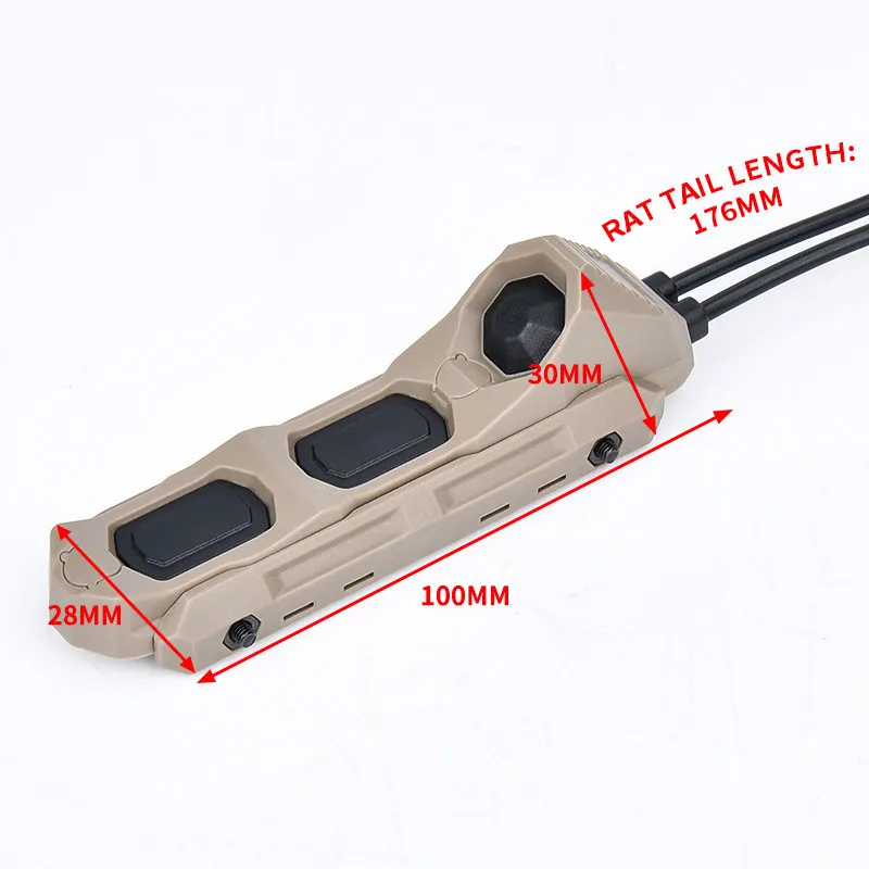 Airsoft Axon Pressure Switch Dual Function Button Remote Tail For PEQ-15 DBAL-A2 M300 M600 Flashlight Weapon Light Switch Mlok