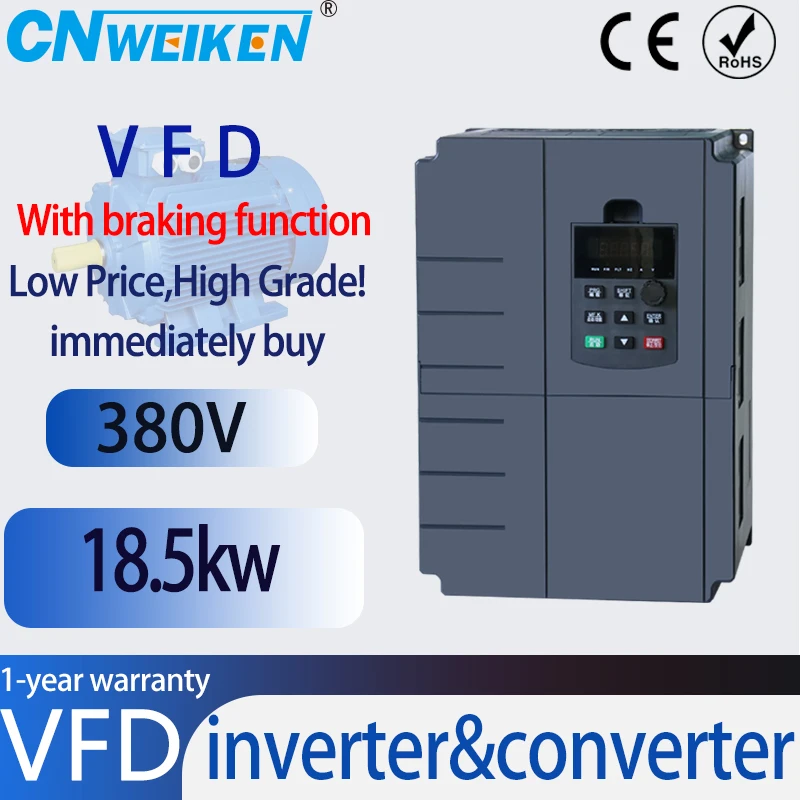 Variable Frequency Drive inverters converters 3-Phase 380V Input Outpur 15-30KW With brake function AC Motor Speed Control VFD