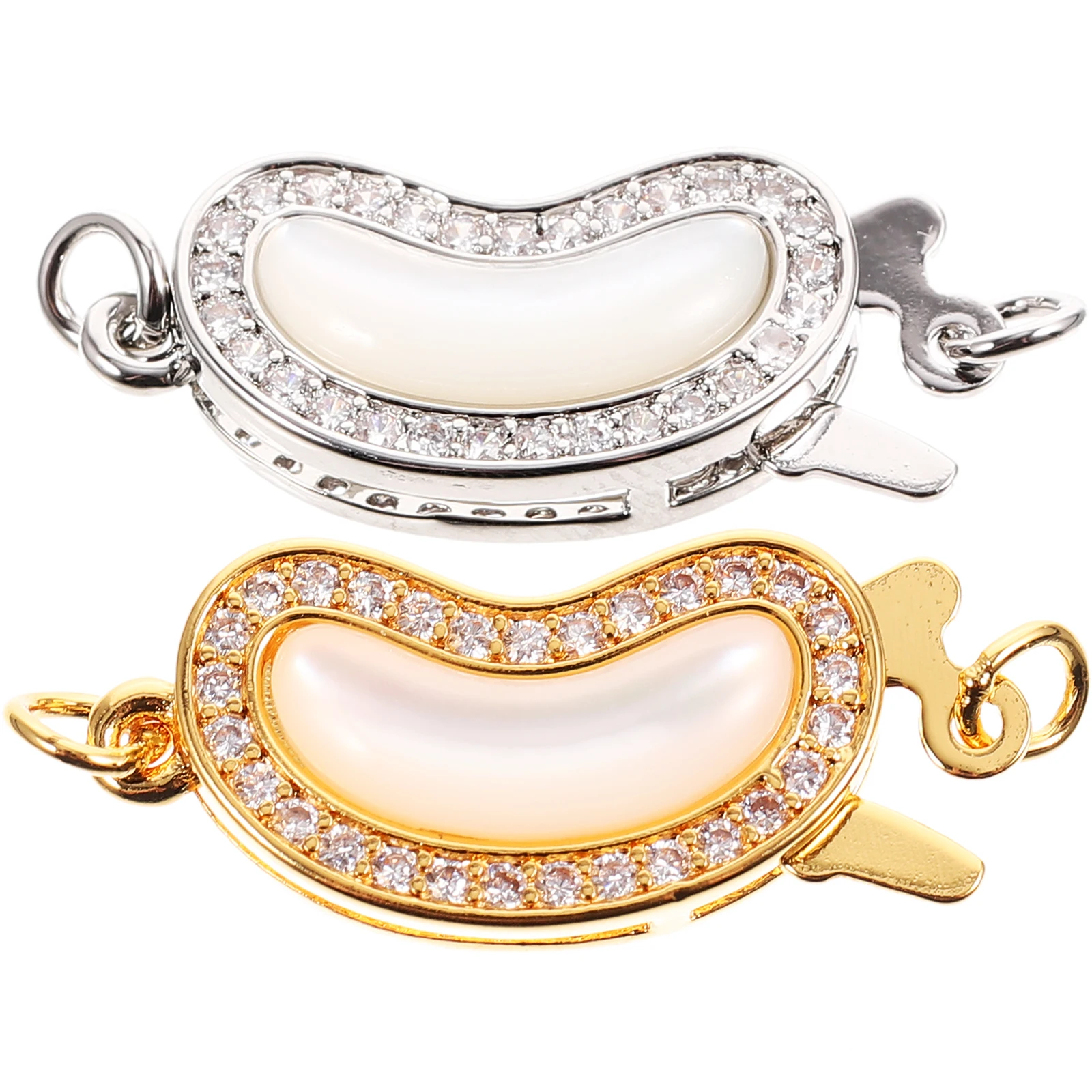 

2 Pcs Shell Necklace Buckle Sturdy Clasp Extension Bracelet DIY Copper Clasps Pearl Practical Smooth Surface