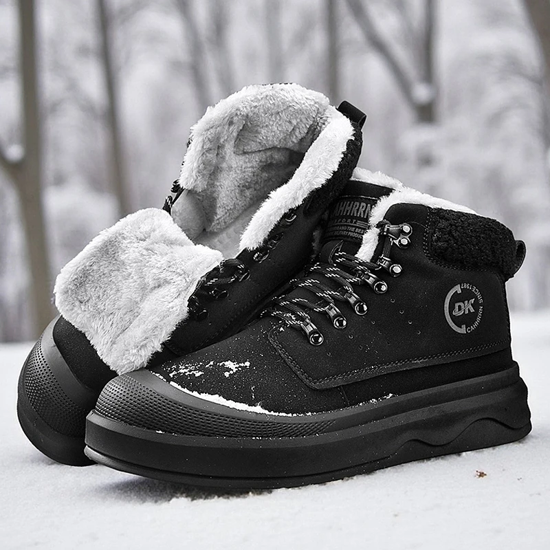 

Men Snow Boots Winter Warm Work Boots Waterproof Slip Resistant Comfortable Outdoor Shoes