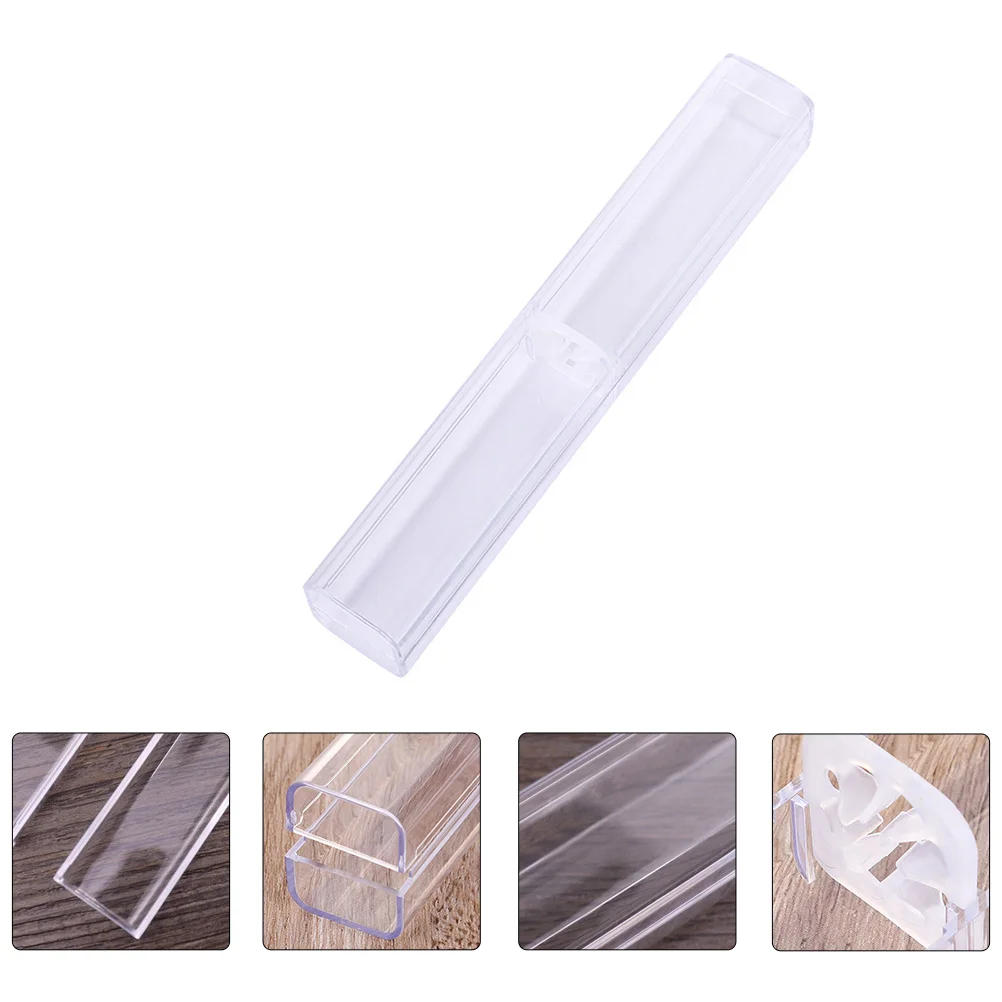 10 Pcs Ballpoint Pens Transparent Pencil Case Square School Storage Offerings