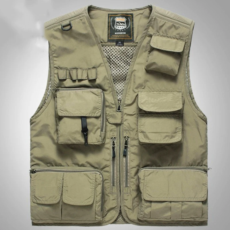 

Plus Size 5XL 6XL 7XL Men Outdoor Vest Detachable Multi-Functional Journalist Travel Photography Mesh Quick Drying Fishing Vest