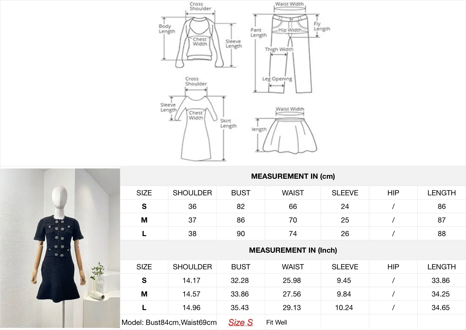 Nova coleção feminina manga curta o-pescoço botões decorar mini vestidos elegantes de alta qualidade roupas femininas