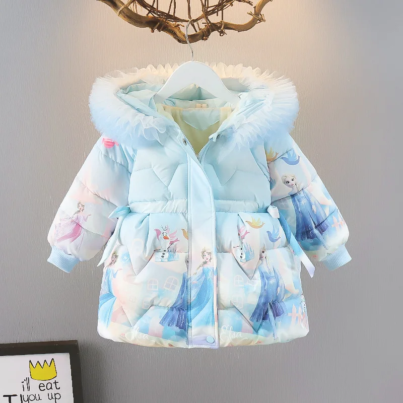 Anime Kuromi Melody Sanrioed Winter Plush Coat Korean Style Princess Girls Kids Hooded Down Kawaii Clothes Infant Warm Outwear