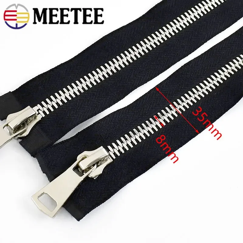 1 szt. 70-100 cm 8 # Metalowy zamek błyskawiczny Podwójny/pojedynczy suwak Otwarty koniec Automatyczne zamki Zamki błyskawiczne do torebek