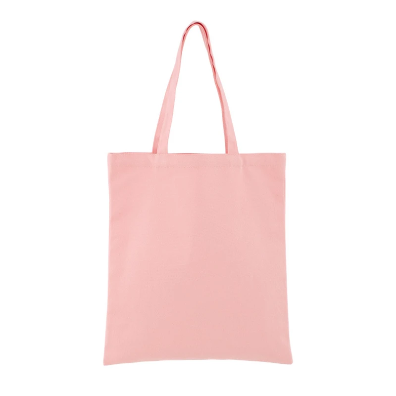 Macaron Cotton Handbag Women Girls Canvas Bags Fashion Pure Color DIY Original Shoulder Bag Eco Foldable Reusable Shopping Tote